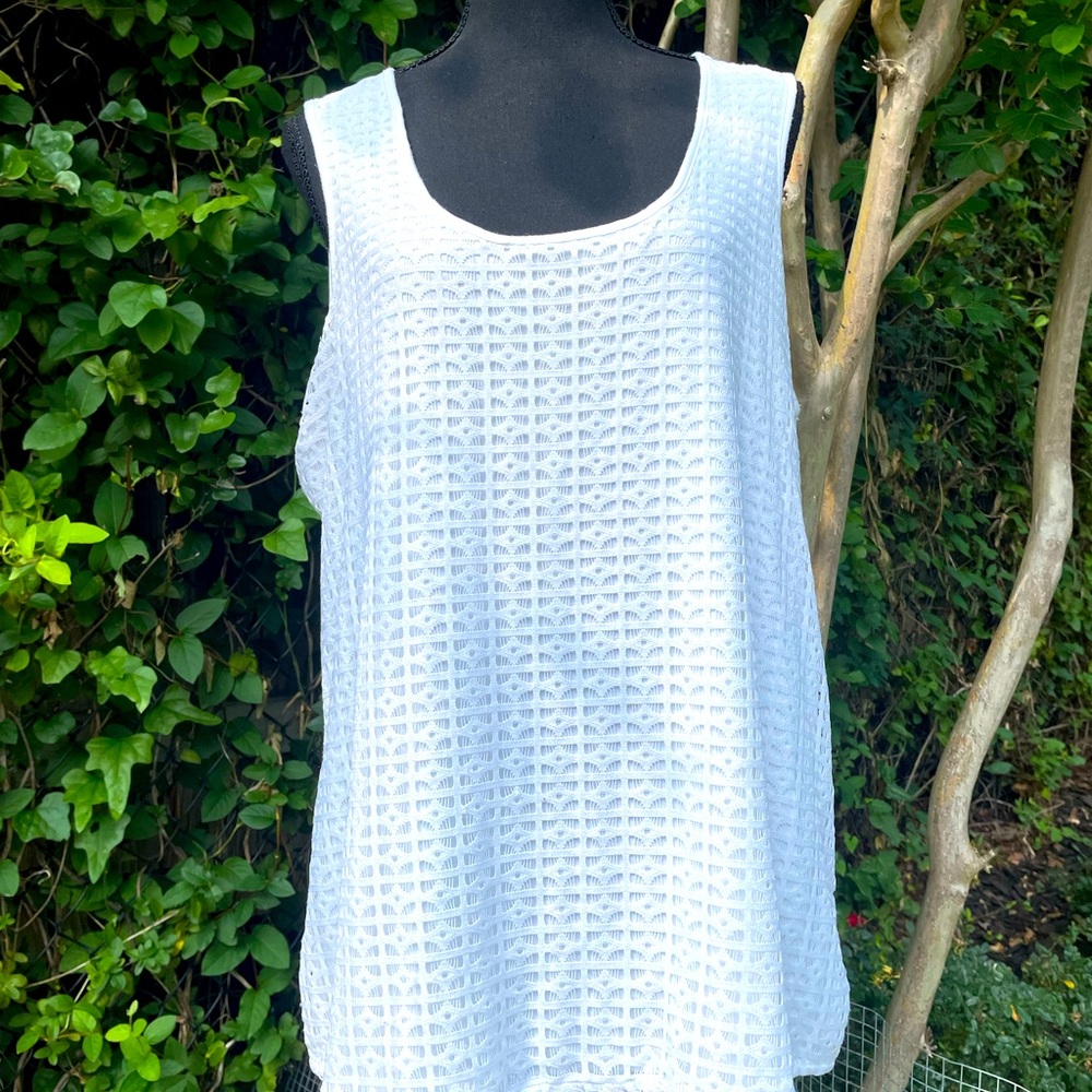 Worthington, White, Lace, Tank Top, Size XL